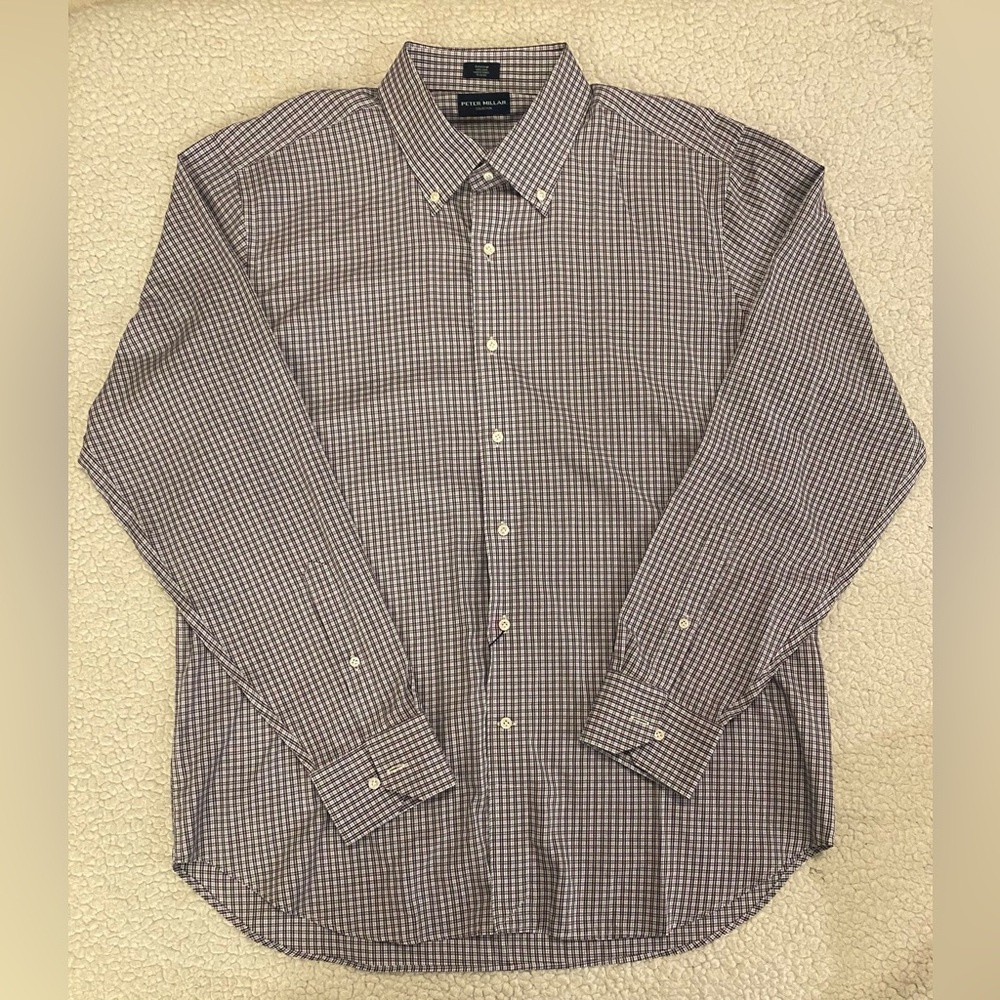 Peter Millar Button down dress shirt - Purple/Blue/White - (XL)